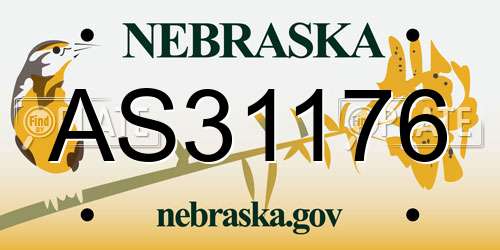 AS31176 Nebraska License Plate