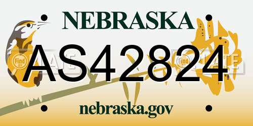 AS42824 Nebraska License Plate
