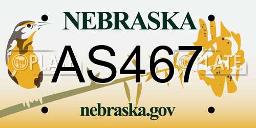 AS467 Nebraska License Plate