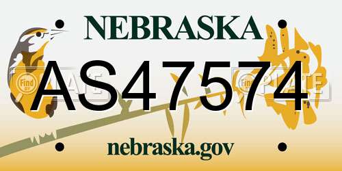 AS47574 Nebraska License Plate