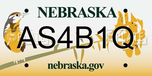 AS4B1Q Nebraska License Plate