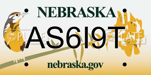 AS6I9T Nebraska License Plate