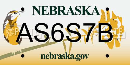 AS6S7B Nebraska License Plate