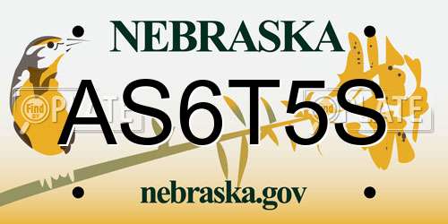 AS6T5S Nebraska License Plate