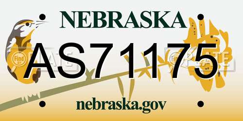 AS71175 Nebraska License Plate