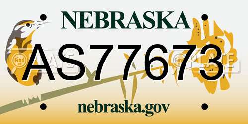 AS77673 Nebraska License Plate
