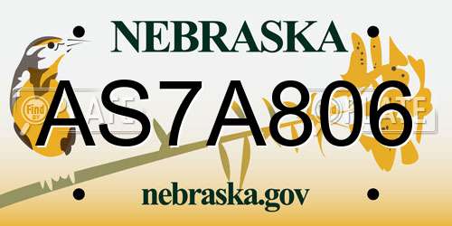 AS7A806 Nebraska License Plate