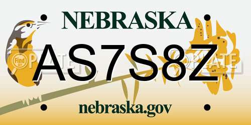 AS7S8Z Nebraska License Plate