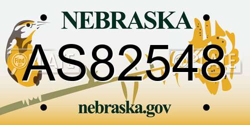 AS82548 Nebraska License Plate