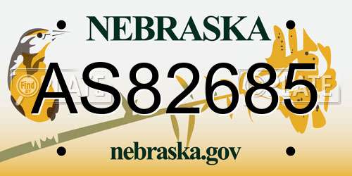 AS82685 Nebraska License Plate