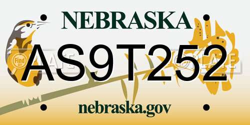 AS9T252 Nebraska License Plate