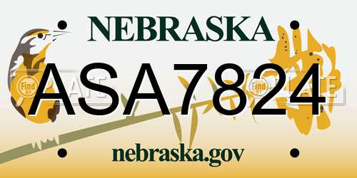 ASA7824 Nebraska License Plate