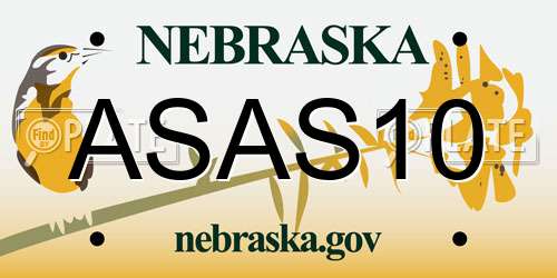 ASAS10 Nebraska License Plate
