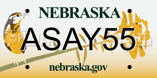 ASAY55 Nebraska License Plate