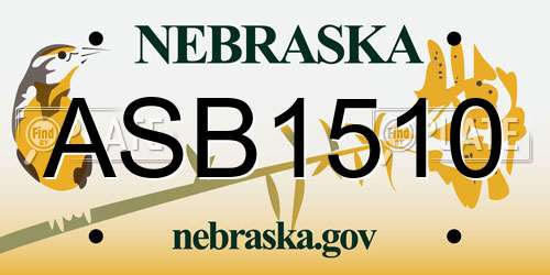 ASB1510 Nebraska License Plate