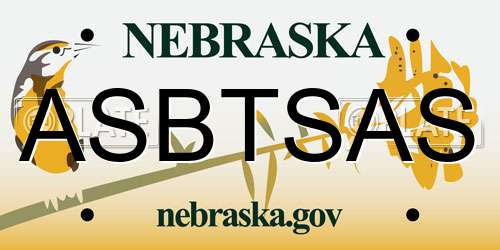 ASBTSAS Nebraska License Plate