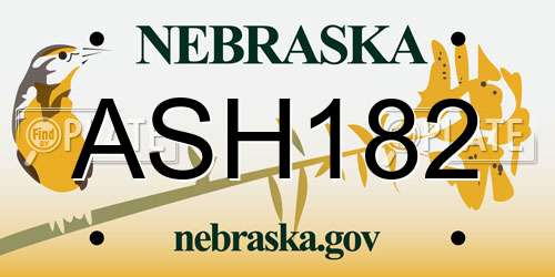 ASH182 Nebraska License Plate