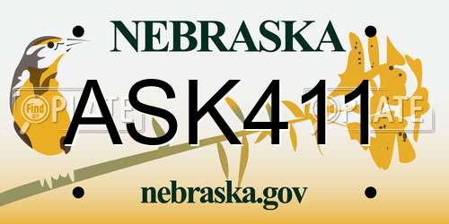 ASK411 Nebraska License Plate