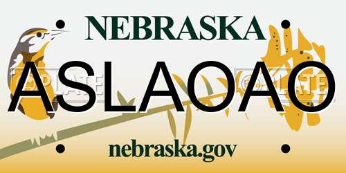 ASLAOAO Nebraska License Plate