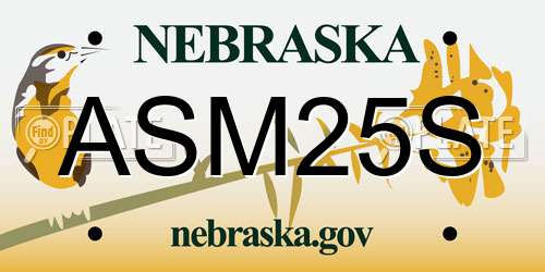 ASM25S Nebraska License Plate