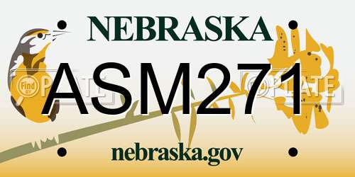 ASM271 Nebraska License Plate