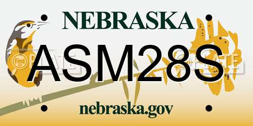 ASM28S Nebraska License Plate