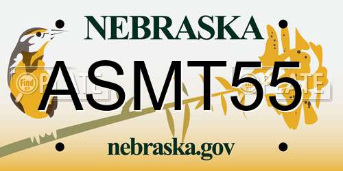 ASMT55 Nebraska License Plate