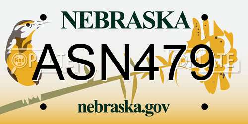 ASN479 Nebraska License Plate