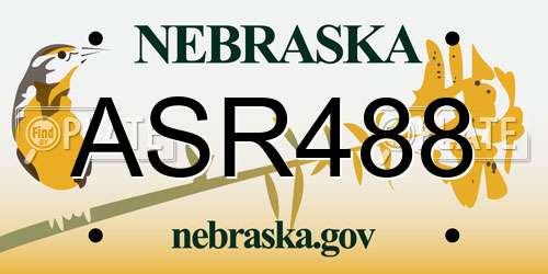 ASR488 Nebraska License Plate