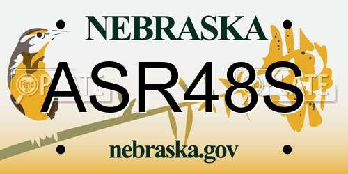 ASR48S Nebraska License Plate