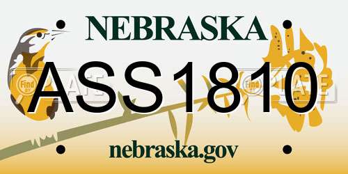 ASS1810 Nebraska License Plate