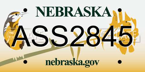 ASS2845 Nebraska License Plate