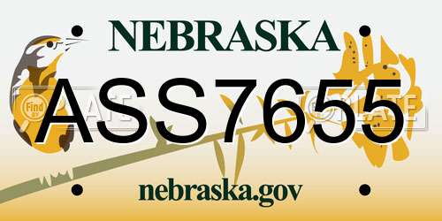 ASS7655 Nebraska License Plate