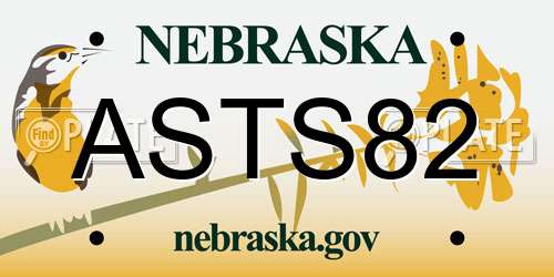ASTS82 Nebraska License Plate