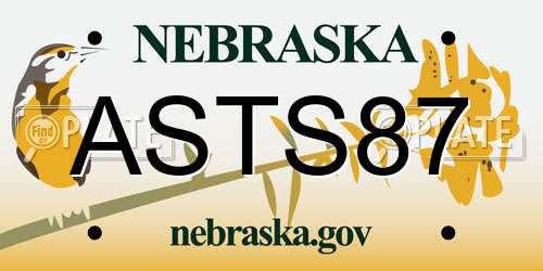 ASTS87 Nebraska License Plate