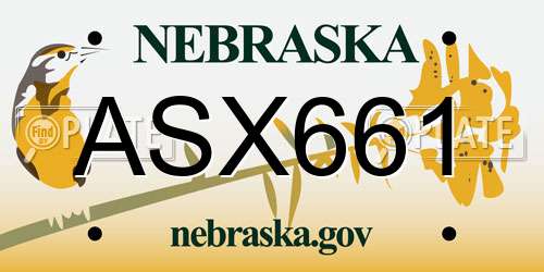 ASX661 Nebraska License Plate