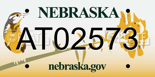 AT02573 Nebraska License Plate