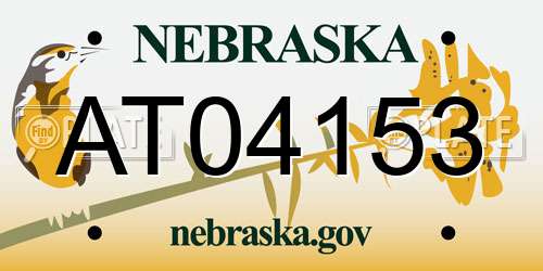 AT04153 Nebraska License Plate