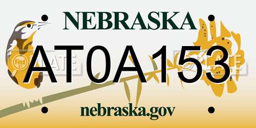 AT0A153 Nebraska License Plate