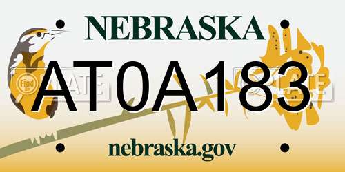 AT0A183 Nebraska License Plate