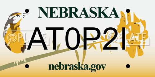 AT0P2I Nebraska License Plate