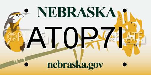AT0P7I Nebraska License Plate