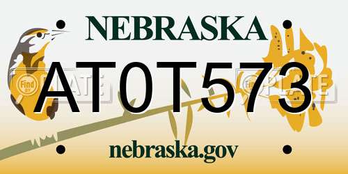 AT0T573 Nebraska License Plate