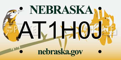 AT1H0J Nebraska License Plate