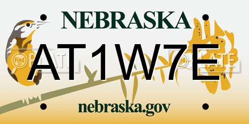 AT1W7E Nebraska License Plate