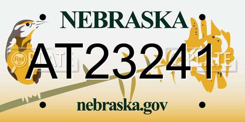 AT23241 Nebraska License Plate