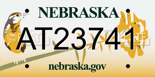 AT23741 Nebraska License Plate