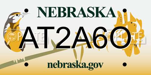 AT2A6O Nebraska License Plate