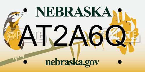 AT2A6Q Nebraska License Plate