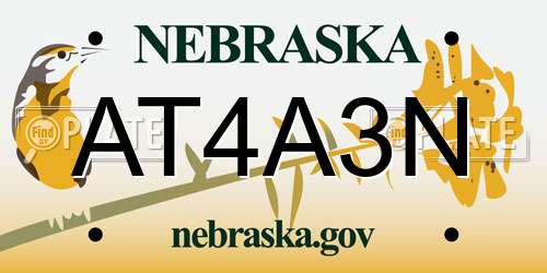 AT4A3N Nebraska License Plate